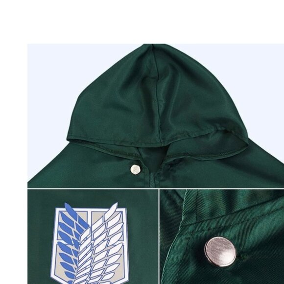 Anime Attack On Titan Green Hooded cape hooded Cloak Set - Picture 9 of 13